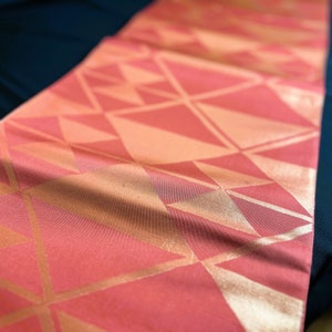 obibelt vintage, fukuro obi, estampado triangular, faja obi, camino de mesa, decoración de pared, tela asiática, envío gratis