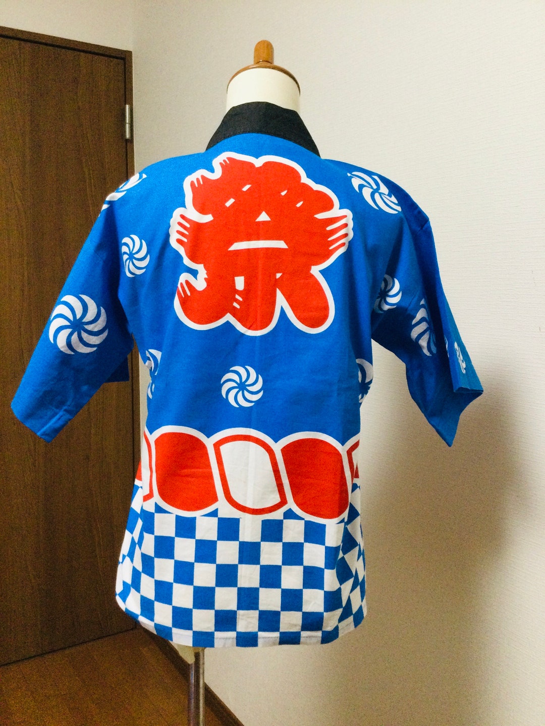 Vintage Japanese Cotton Hanten Happi coat Short Kimono Jacket Robe bon Dance Matsuri Odori Festival size 4t5t free Shipping Etsy