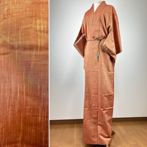 antique, tsumugi, pure silk, kimono robe, kimono, Dressing gown, Present, free shipping, high quality, her, mom, upcycle,