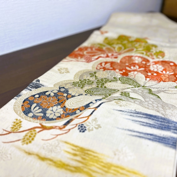japanese ,vintage obibelt, nagoya obi , embroidery