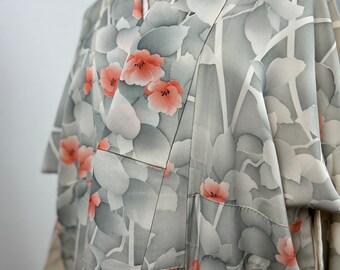 Gott skick, japansk, antik kimono, morgonrock, Vintage kimono-morgonrock, Morgonrock, Present, till mamma, till henne, höstkläder