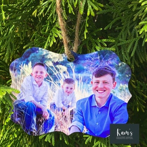 Photo Aluminum ornament, Christmas ornament, holiday ornament, Benelux ornament