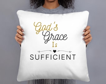 God's Grace is Sufficient Christian Biblical Pillow