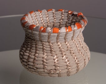 Textile Basket - Textile Art - Fabric - Belgium - Original Art - Decorative Art - Gift - Embroidery - Basket Weaving - Bowl - Decor - Table