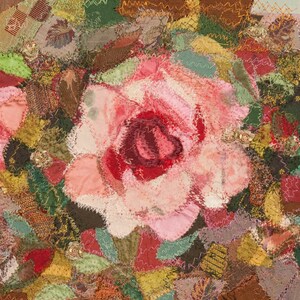 Rose - Textile Art - Fabric - Flower - Belgium - Garden - Original Art - Decorative - Gift - Quilting - Embroidery - Handmade - Sewing