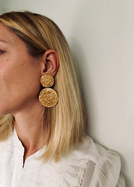 Vintage YVES SAINT LAURENT Massive Disc Dangling C