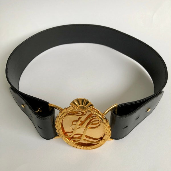 Vintage KARL LAGERFELD Logo Buckle Belt