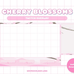 Cute Cherry Blossoms Twitch Overlay | Sakura | Kawaii Streamer Aesthetic | Streamer Graphics | Pixel Pastel Stream Setup | INSTANT DOWNLOAD