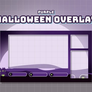 Lila Halloween Twitch Overlay | Gothic House Dark Stream Screen | Spooky Moon Oktober Theme | SOFORTIGER DOWNLOAD