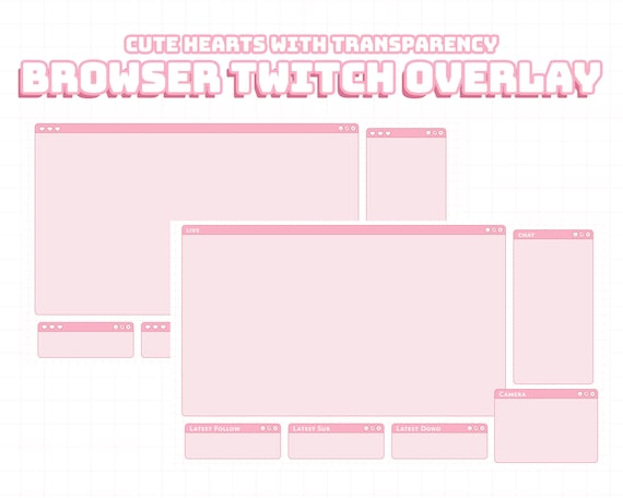 Cute Kawaii Overlay Screen - Pink