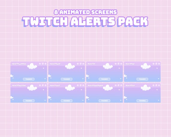 Cute Animated Sky Space Browser Twitch Alert Streaming Alerts