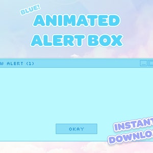 Animated Blue Browser Twitch Alert | Streaming Alerts | Blue Aesthetic | INSTANT DOWNLOAD