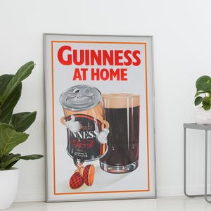 Vintage Guinness Beer Poster - Retro Guinness Ad, Vintage Beer Advert, Guinness Lover Gift, Vintage 1940s Poster, Beer Can Guinness Wall Art