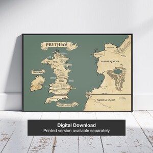 ACOTAR Map Digital Download, A Court Of Thorns And Roses Map, Green Prythian World Map, Sarah Mass Art, Velaris Poster, Gift for ACOTAR fans