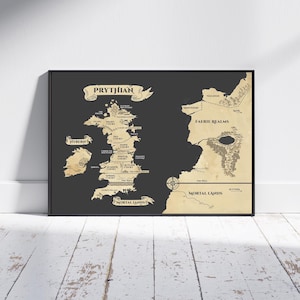 ACOTAR-kaart, kaart Hof van doornen en rozen, Black Prythian-wereldkaart, Sarah J Mass Art, Velaris-poster, cadeau voor ACOTAR-fans, ACOTAR-merchandise