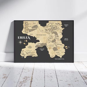 Mappa del Trono di Vetro, Mappa di Erilea Nera, Arte di Sarah J Mass, Erede del Fuoco, Regina delle Ombre, Impero delle Tempeste, Torre dell'Alba, Mappa TOG Mappa ACOTAR