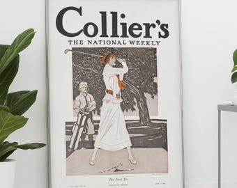 Vintage Golf Magazine Cover Art Print: Edward Penfield, "Fore!"