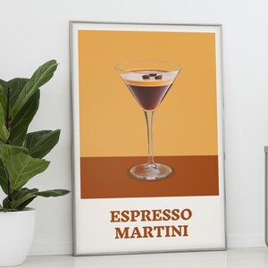 Espresso Martini Cocktail Wall Art - Kitchen Art, Mixology Print, Home bar poster, Home office decor, Wall Art Birthday Gift, Coffee Print
