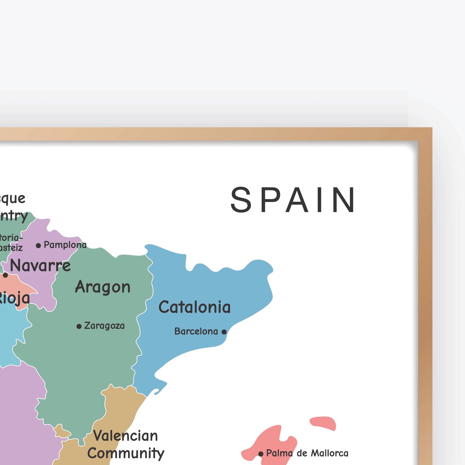 Spain Map With Autonomous Communities and Capitals, Detailed Spain ...