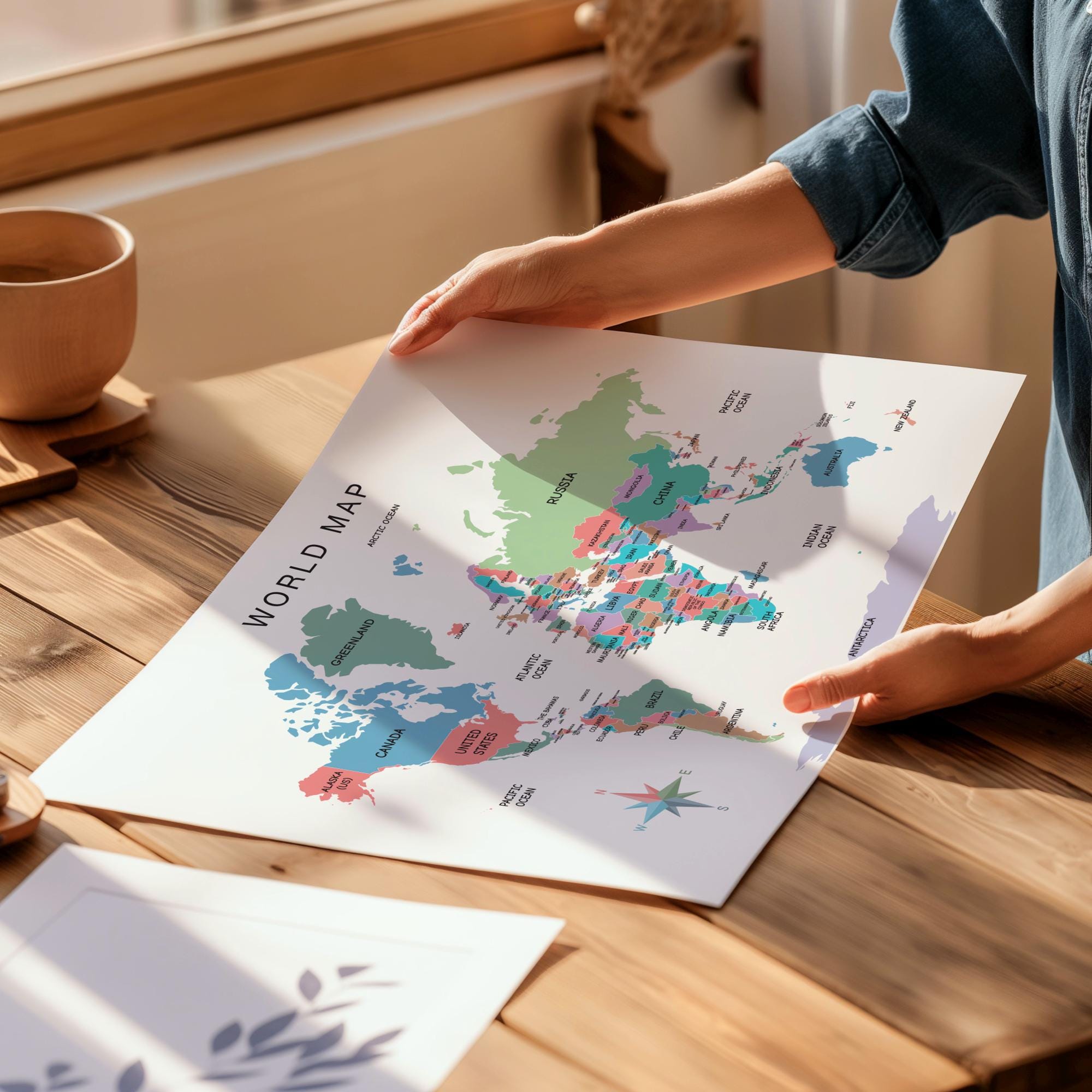 World Map With Countries Labeled, Detailed World Geography Poster for ...