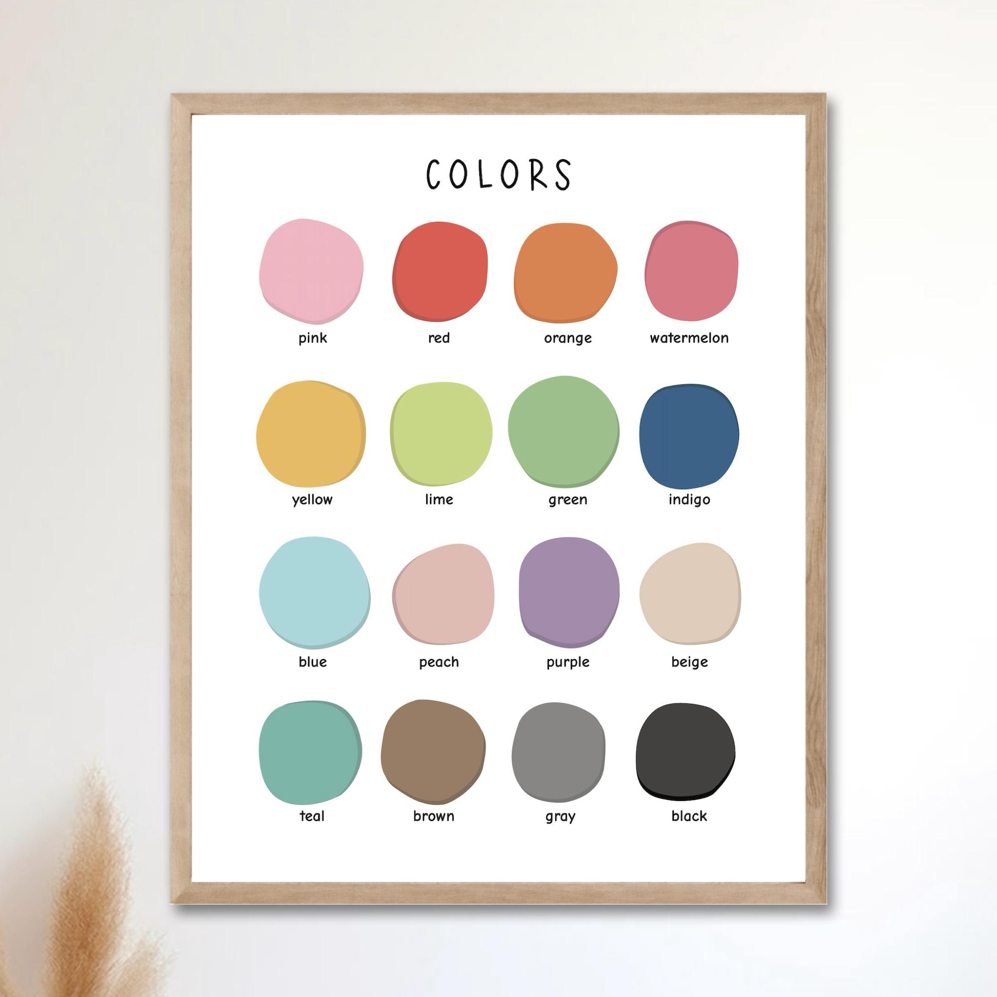 Color Wheel Posters Set of 4, Educational Montessori Print (digital ...