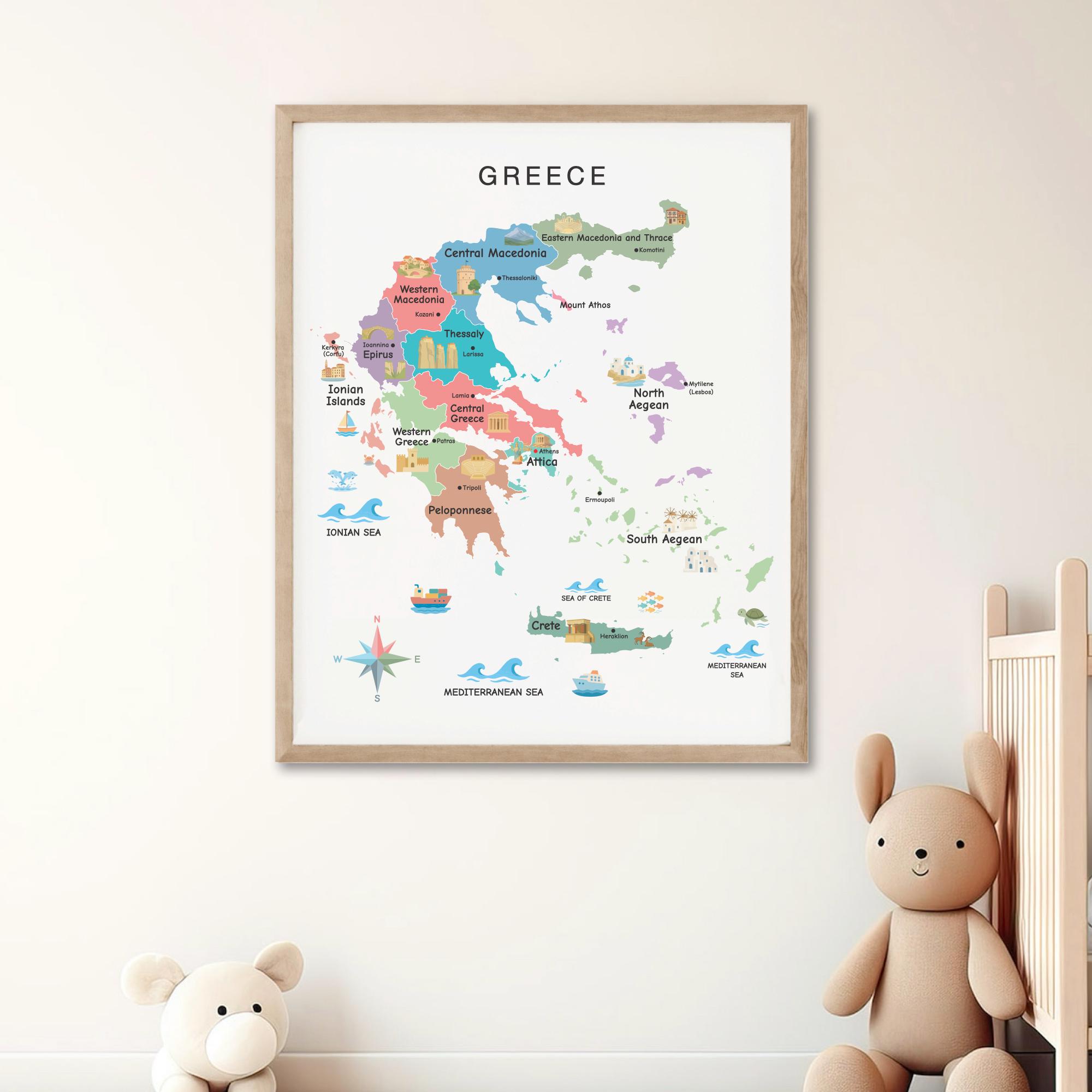 greece-illustrated-map-poster-with-regions-and-famous-landmarks