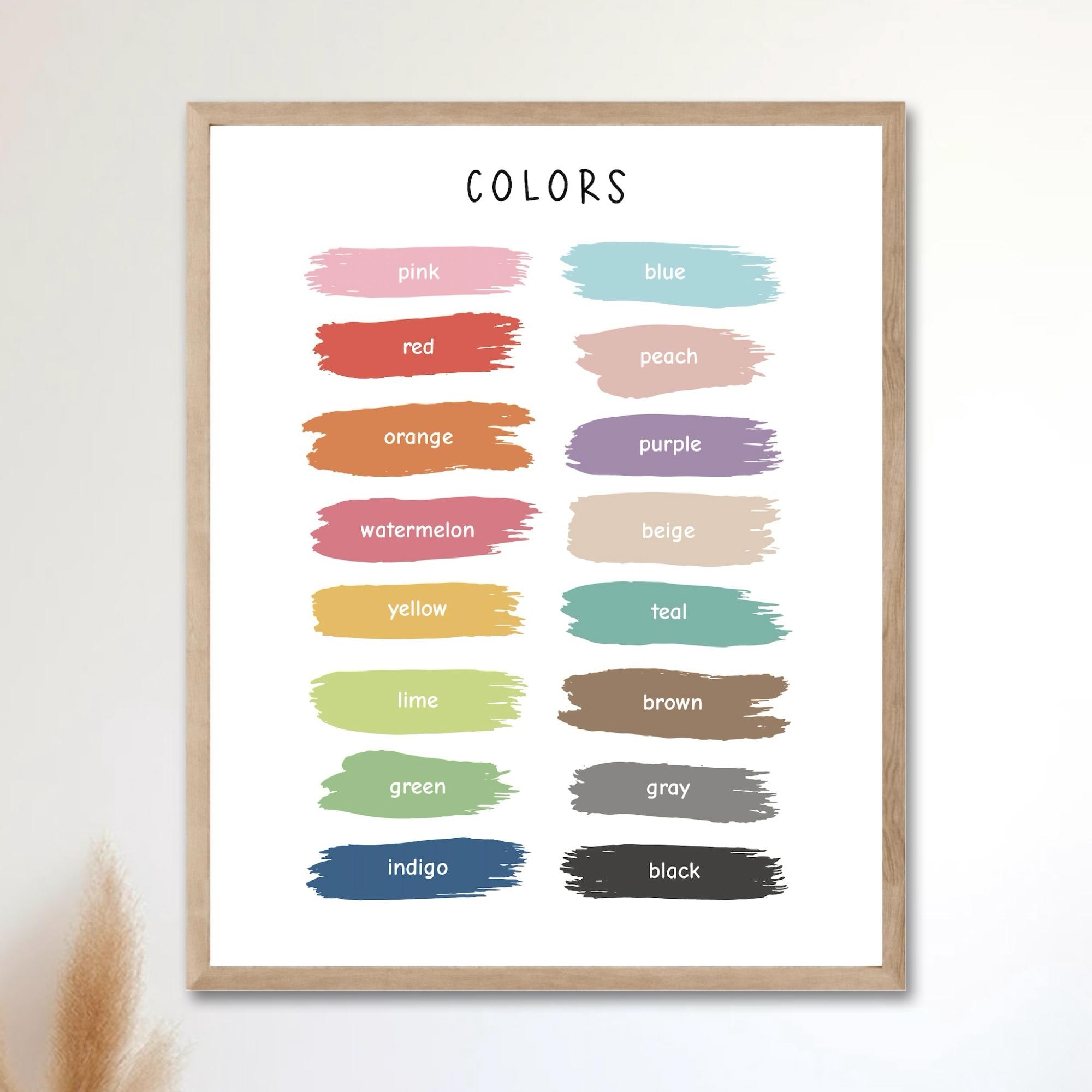 Color Wheel Posters Set of 4, Educational Montessori Print (digital ...