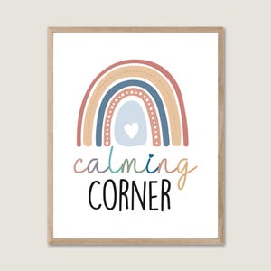 Calming Corner Sign, Calm Down Zone, Educational Posters, Boho Classroom Decor, Playroom Wall Decor, Montessori, Classroom Posters