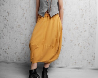 Long cotton skirt with pockets Run