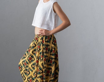 Colorful cotton skirt, loose boho skirt Run Surya