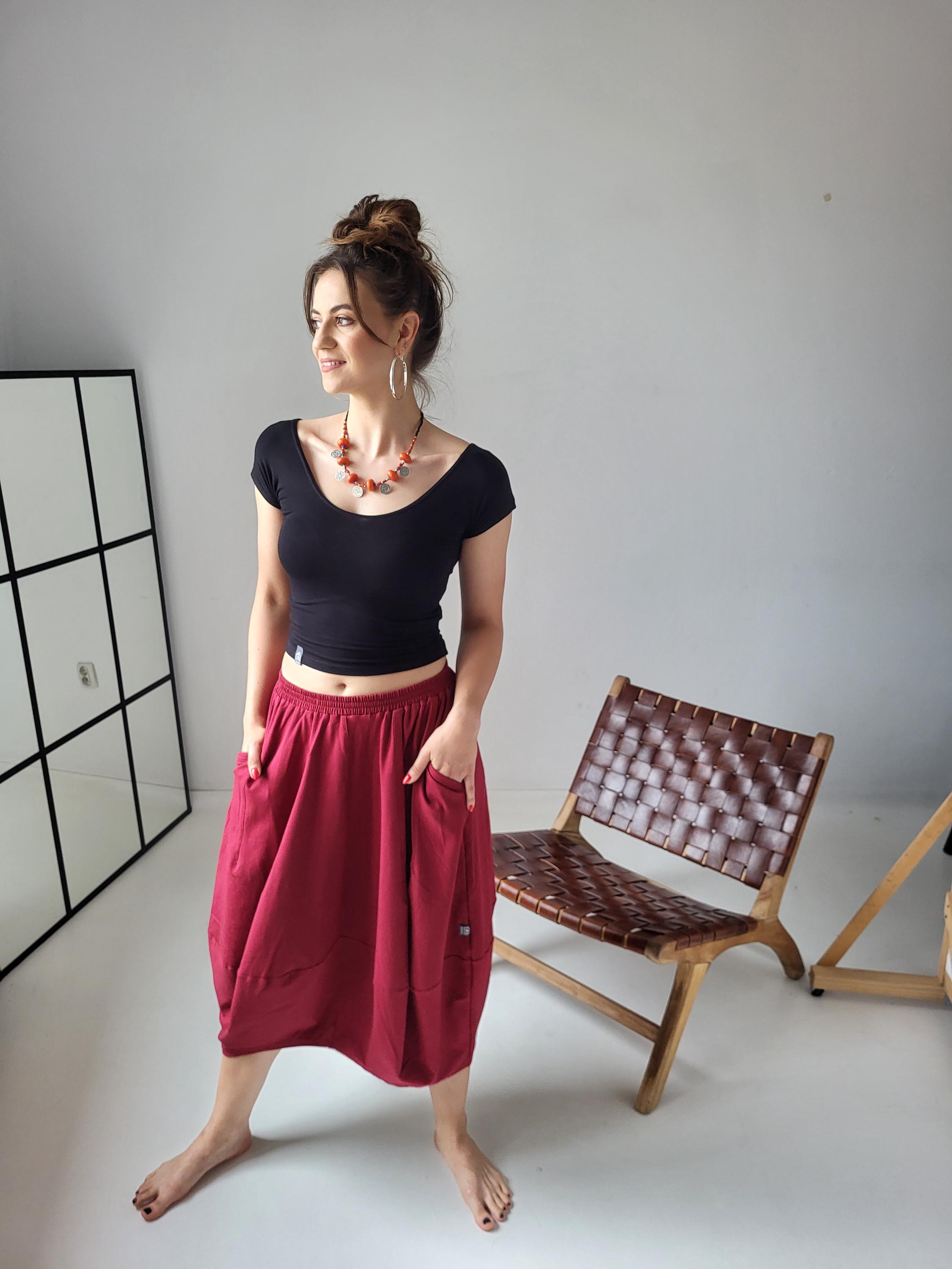 【BAON】Lovey pin tuck cotton banding long skirt Cotton Skirt A, B 102 | 03/17 Burda Style March 2017