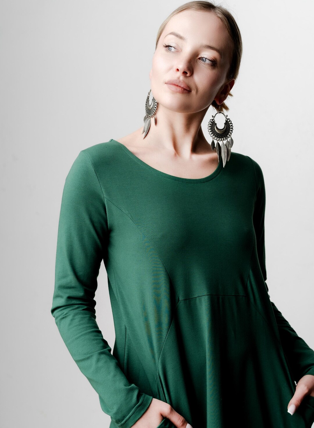 Green  anchor cotton dress main image 0
