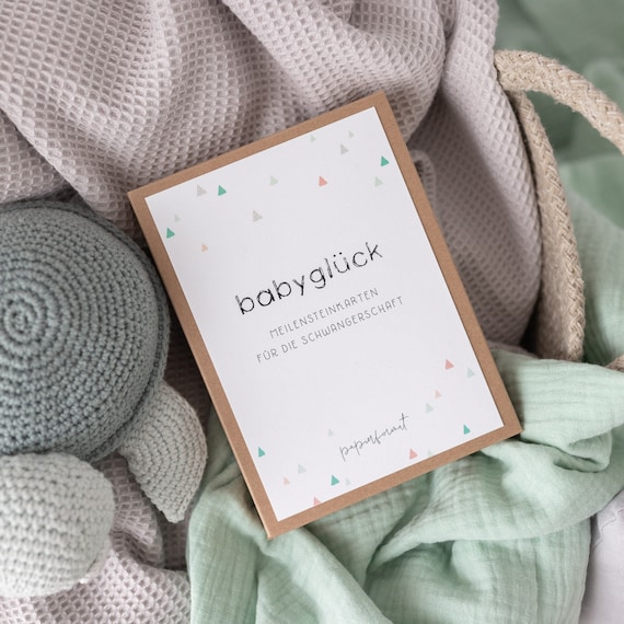 Set Meilensteinkarten Baby-Shower Glücksmomente der Schwangerschaft 20-tlg 