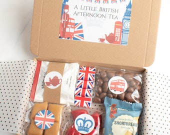 A Little British Afternoon Tea | Letterbox Gift Hamper | Union Jack Themed Treats | Queens Jubilee | Best of British | Gift for Him or Her