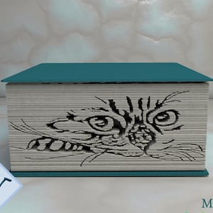 Cat&#39;s Eyes: Book Folding Pattern, Instruction DIY folded book art, cut and fold books & only cut, free patterns + texture
