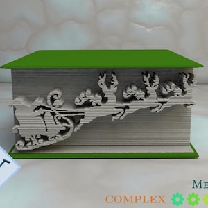 Natale - Renne E Babbo Natale: Modello libro pieghevole, Istruzioni per tagliare e piegare libri e solo taglio, struttura + modelli gratuiti