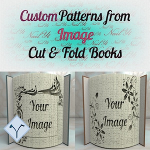 Custom pattern from image or text : cut & fold or only cut books. Customized Book Folding Templates and Instructions image 1
