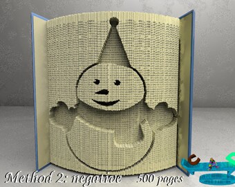 book folding snowman etsy