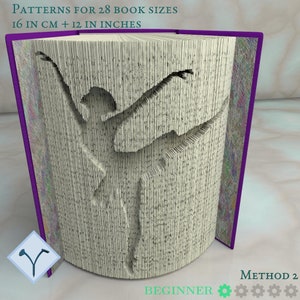 Ballerina: Book Folding Pattern, Instruction DIY folded book art, cut and fold books & only cut + free patterns + free texture