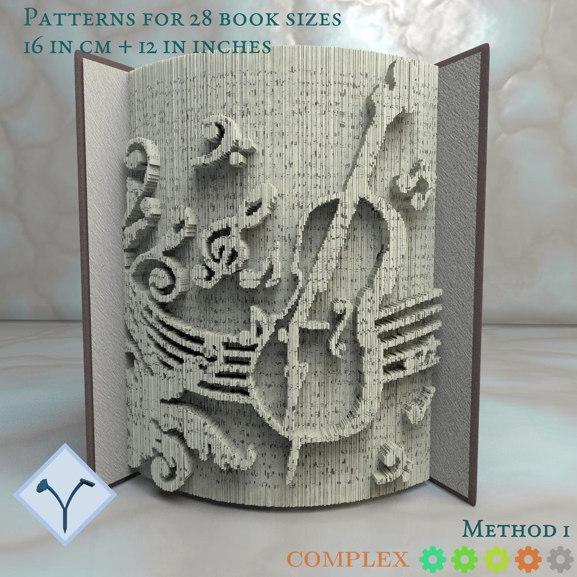 Cello Musical Notes Book Folding Pattern Instruction DIY Etsy