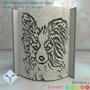 Papillon Cane: Modello di libro pieghevole, Istruzioni per tagliare e piegare libri e tagliare solo, struttura + modelli gratuiti