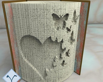 Coeur Et Papillon: Patron Pour Livre Plié, Instruction bricolage livre art plié, pliés-découpés + modèles gratuits + texture gratuite