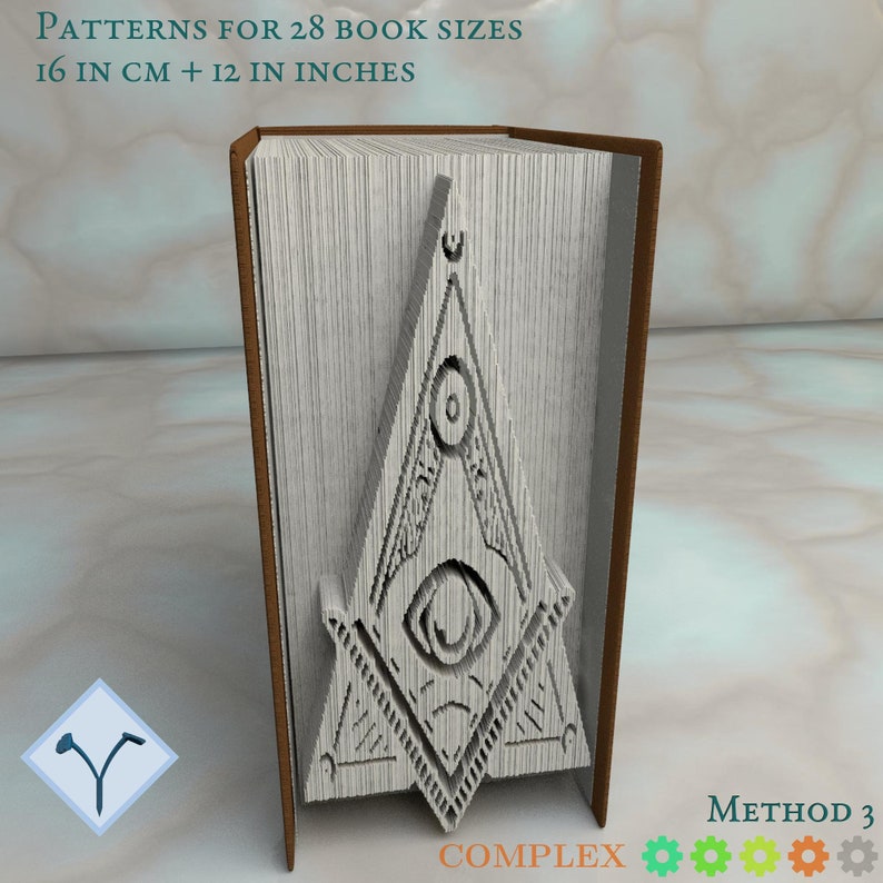 Freemasonry Eye: Book Folding Pattern, Instruction DIY folded book art, cut and fold books & only cut free patterns free texture 画像 4