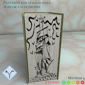 Ship: Book Folding Pattern, Instruction DIY Folded Book Art, Cut and ...
