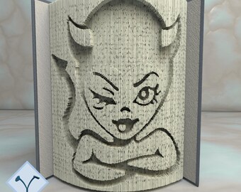 Female Devil: DIY Cut & Fold Art, Book Folding Pattern and Instructions (PDF)