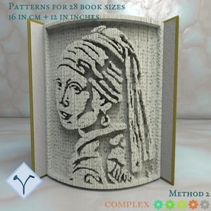 Quadro Ragazza Con L'Orecchino Di Perla: Modello libro pieghevole, Istruzioni per tagliare e piegare libri e solo taglio, trama gratuiti