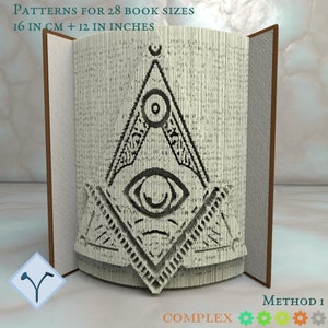 Freemasonry Eye: Book Folding Pattern, Instruction DIY folded book art, cut and fold books & only cut free patterns free texture 画像 6