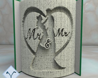 Bruiloft - Mr + Mrs Newlyweds: doe-het-zelf knip- en vouwkunst, boekvouwpatroon en instructies (pdf)