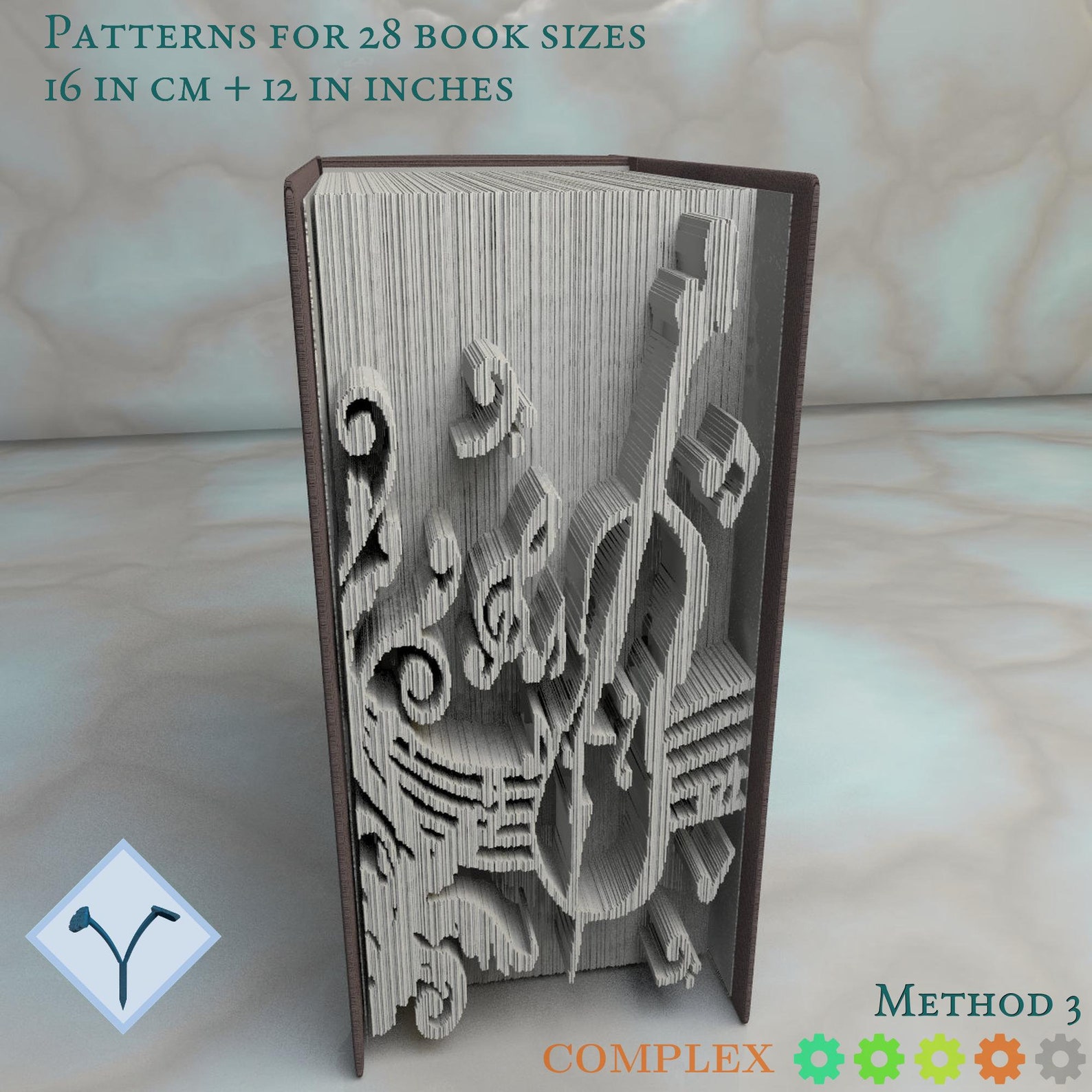 Cello Musical Notes Book Folding Pattern Instruction DIY Etsy