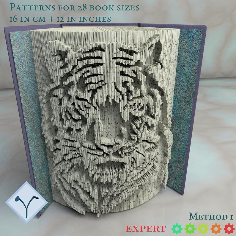 Tiger: Book Folding Pattern Instruction DIY Folded Book Art - Etsy